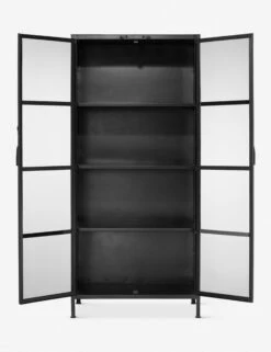 Sam Curio Cabinet -VIAN Furniture Shop 20unio cubk 1904uniontallcuriocabinet blackiron clearglass front doorsopen