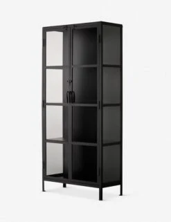Sam Curio Cabinet -VIAN Furniture Shop 20unio cubk 1904uniontallcuriocabinet blackiron clearglass side