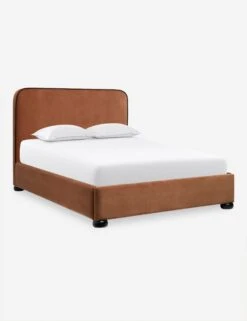 Bishop Platform Bed -VIAN Furniture Shop BishopPlatformBedRustVelvet Queen L04715132046 Product