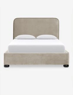 Bishop Platform Bed -VIAN Furniture Shop BishopPlatformBed Oatmetal ToffeeVelvet Queen L04715132044 Product