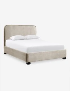 Bishop Platform Bed -VIAN Furniture Shop BishopPlatformBed Oatmetal ToffeeVelvet Queen L04715132046 Product