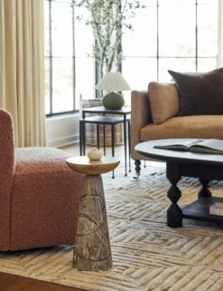 Killian Round Side Table -VIAN Furniture Shop Lulu and Georgia LivingRoom1 Evergreen 0790 LIFESTYLE Site Crop Lifestyle aea0fb87 e050 49d7 9afb 492670c4d0d3