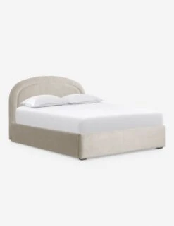 Newbery Platform Bed 37 Newbery Platform Bed -VIAN Furniture Shop NewberyPlatformBed Oatmeal Velvet Queen L04731295027 Product