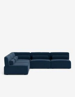 Solana Corner Sectional Sofa By Eny Lee Parker -VIAN Furniture Shop SolanaCornerSectionalSofa BlueVelvet120 BolsternoBows L0469139 Front 1 1