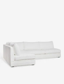 Winona Armless Sectional Sofa -VIAN Furniture Shop WinonaArmless3PieceChaiseSectionalLAF WhitePerformance 12862