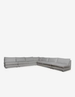 Winona Armless Corner Sectional Sofa -VIAN Furniture Shop WinonaArmless5PieceCornerSectional KleinSilver 12845 SITECROP