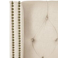 Admina Bed -VIAN Furniture Shop admina linen tufted bed talc 2