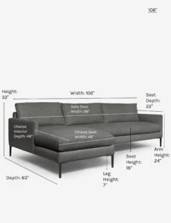 Allisen Sectional Sofa -VIAN Furniture Shop allisen left facing sectional charcoal 106