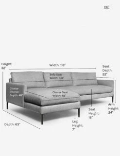 Allisen Sectional Sofa -VIAN Furniture Shop allisen left facing sectional lgray 116