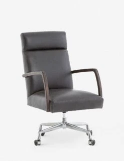 Camden Leather Office Chair, Ebony -VIAN Furniture Shop camden desk chair ebony 3 1
