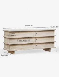 Corliss 6-Drawer Dresser, White Wash -VIAN Furniture Shop corliss 6 drawer dresser white wash