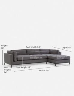 Fritzie Sectional Sofa -VIAN Furniture Shop fritzie charcoal