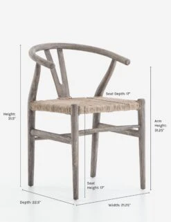 Gradie Indoor / Outdoor Dining Chair -VIAN Furniture Shop gradiegraydimensions 1