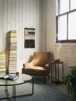 Ilona Leather Accent Chair -VIAN Furniture Shop ilona chair taupe leather 1