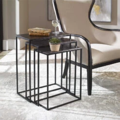 Loletta Nesting Tables (Set Of 3) -VIAN Furniture Shop loletta nesting tables black set of 3 2