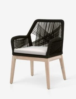 London Indoor / Outdoor Dining Arm Chair -VIAN Furniture Shop loom outdoor arm chair black gray teak 1 02