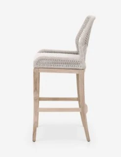 London Indoor / Outdoor Bar Stool -VIAN Furniture Shop loom outdoor barstool taupe white gray teak 1 03 58c8c3ab ec69 4c47 b845 0c0b6279210b