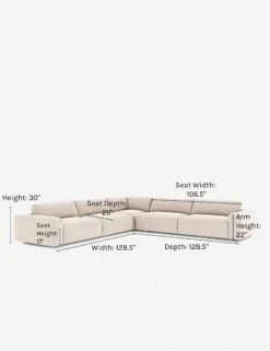 Mackenzie Corner Sectional Sofa -VIAN Furniture Shop mackenzie corner sectional sofa ivory