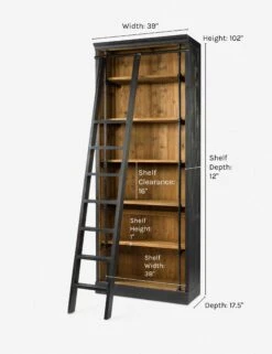 Mallory Bookcase With Ladder -VIAN Furniture Shop mallory bookcase with ladder