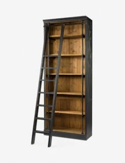 Mallory Bookcase With Ladder -VIAN Furniture Shop mallory bookcase with ladder black