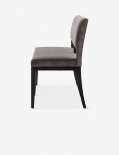 Pollie Dining Bench -VIAN Furniture Shop pollie dining bench washed grey velvet 2 1